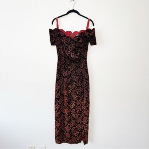 VTG CDC Velvet Dress Size 4 Off the Shoulder Prom Whimsigoth Indie Grunge Y2K